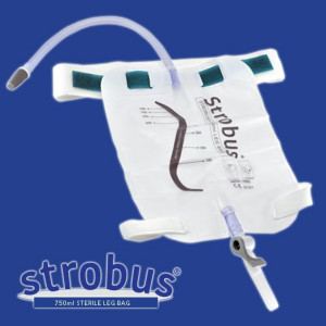 Strobus -Swing Tap 50cm inlet 750ml Leg Bags (BOX 10) - Sterile (includes straps) SB750.50s 10